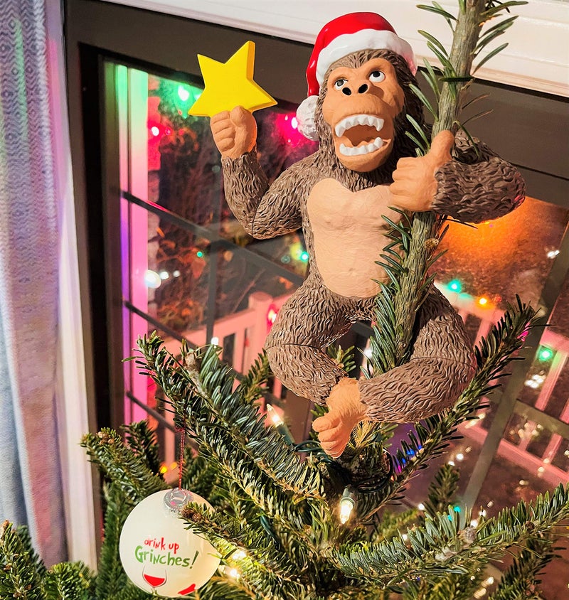 Tree Buddees King Kong Climbing The Tree Funny Christmas Tree Topper - Large 10" - Image 3